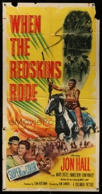 4f977 WHEN THE REDSKINS RODE 3sh '51 Native American Jon Hall on horse holding rifle!