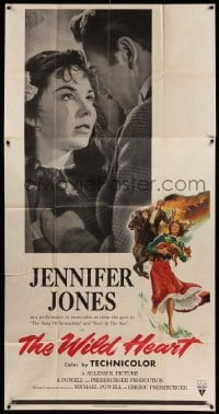 4f983 WILD HEART 3sh '52 Jennifer Jones in Selznick's version of the Powell & Pressburger film!