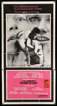 4f989 WOMEN IN LOVE int'l 3sh '70 Ken Russell, Glenda Jackson, male nude wrestling scene!