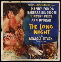4f306 LONG NIGHT 6sh '47 different noir artwork of Henry Fonda & Barbara Bel Geddes, rare!