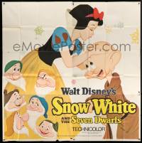 4f320 SNOW WHITE & THE SEVEN DWARFS 6sh R67 Walt Disney, different full bleed close up, rare!