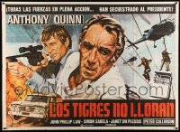 4f363 TARGET OF AN ASSASSIN Argentinean 42x58 '78 cool art of Anthony Quinn & John Phillip Law!