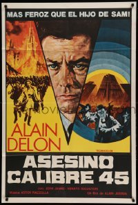 4f375 ARMAGEDDON Argentinean '77 cool artwork of Alain Delon fleeing exploding city!