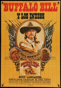 4f388 BUFFALO BILL & THE INDIANS Argentinean '76 McMacken art of Paul Newman as William F. Cody!