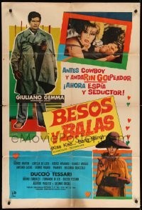 4f460 KISS KISS...BANG BANG Argentinean '66 full-length spy Giuliano Gemma pointing gun!