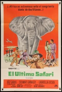4f466 LAST SAFARI Argentinean '67 Stewart Granger in the angry jungle hunting a rogue elephant!