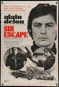 4f491 NO WAY OUT Argentinean '77 great images of Alain Delon with gun & in sniper scope!