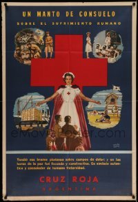 4f506 RED CROSS Argentinean '50s Mendez Mujica art of Red Cross nurse & charity projects!
