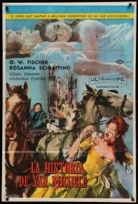 4f527 STORY OF SAN MICHELE Argentinean '62 different art of sexy Schiaffino running from horses!