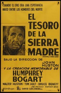 4f548 TREASURE OF THE SIERRA MADRE Argentinean R50s cool different art of Humphrey Bogart, classic!