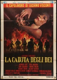 4f103 DAMNED Italian 1p '70 Luchino Visconti, Nistri art of Dirk Bogarde & Ingrid Thulin over fire!