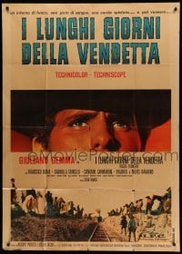 4f186 LONG DAYS OF VENGEANCE Italian 1p '66 cool c/u of Giuliano Gemma, spaghetti western!