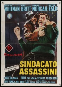 4f200 MURDER INC. Italian 1p '60 different art of Falk as gangster Abe Reles by Enzo Nistri!
