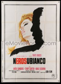 4f006 ATTRACTION Italian 2p '70 Renato Casaro art of sexy woman & man's silhouette!