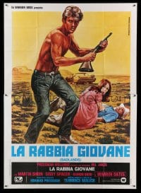 4f007 BADLANDS Italian 2p '76 Terrence Malick cult classic, Martin Sheen & Sissy Spacek, different!