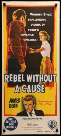 4g518 REBEL WITHOUT A CAUSE Aust daybill '55 Nicholas Ray classic, James Dean & Natalie Wood!