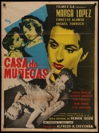 4g023 DOLL'S HOUSE Mexican poster '54 Henrik Ibsen's play, art of Marga Lopez by Josep Renau!