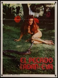 4g048 SIN OF ADAM & EVE Mexican poster '72 El Pecado de Adan y Eva, Bible sex, Candy Wilson!