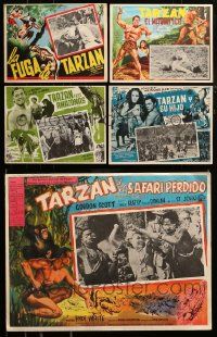 4h400 LOT OF 5 TARZAN MEXICAN LOBBY CARDS '50s-60s with Johnny Weissmuller & Gordon Scott!