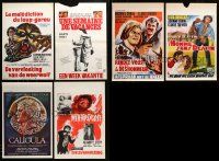 4h459 LOT OF 6 MOSTLY FORMERLY FOLDED BELGIAN POSTERS '60s-70s a variety of great images!