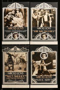 4h555 LOT OF 4 UNFOLDED 11X17 HAROLD LLOYD SPECIAL POSTERS '76 The Freshman, Girl Shy & more!