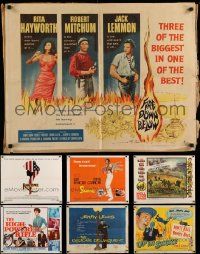 4h482 LOT OF 7 FORMERLY FOLDED HALF-SHEETS '50s-60s images from a variety of different movies!