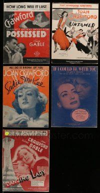 4h156 LOT OF 5 JOAN CRAWFORD SHEET MUSIC '20s-30s Possessed, Untamed, Dancing Lady & more!