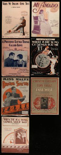 4h151 LOT OF 7 1920S SHEET MUSIC '20s Irving Berlin's When Dreams Come True, The Wolf Song & more!