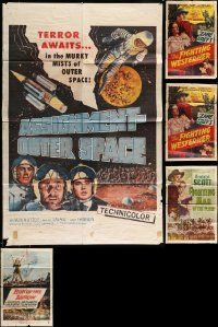 4h081 LOT OF 5 FOLDED ONE-SHEETS '50s-60s great images from a variety of different movies!