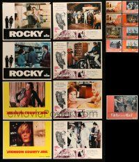 4h132 LOT OF 17 LOBBY CARDS '50s-70s incomplete sets from a variety of different movies!