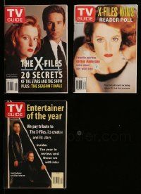 4h216 LOT OF 3 X-FILES TV GUIDE MAGAZINES '90s David Duchovny & Gillian Anderson on the covers!
