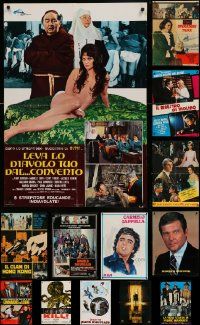 4h460 LOT OF 13 FORMERLY FOLDED ITALIAN POSTERS '70s-80s a variety of great movie images!