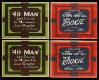4h141 LOT OF 4 HOMEMADE TITLE CARDS '59 two for both 4D Man and The Rookie!