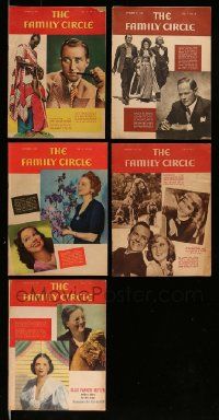 4h205 LOT OF 5 FAMILY CIRCLE MAGAZINES '36-41 all with Hollywood related cover stories!