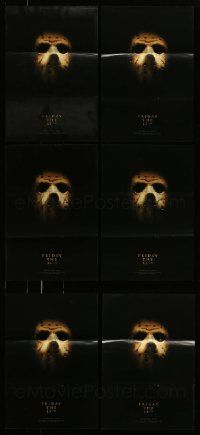 4h547 LOT OF 6 FORMERLY FOLDED FRIDAY THE 13TH MINI POSTERS '09 creepy Jason Voorhees hockey mask!