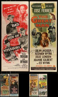 4h524 LOT OF 6 FORMERLY FOLDED INSERTS '50s great images from a variety of different movies!