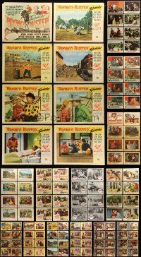 4h099 LOT OF 128 WESTERN LOBBY CARDS '50s-60s complete sets of 8 cards from 16 different movies!