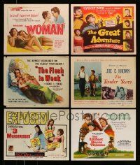 4h139 LOT OF 6 TITLE CARDS '40s-70s great images from a variety of different movies!