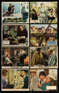 4h134 LOT OF 8 ENGLISH LOBBY CARDS '50s-60s great scenes from a variety of different movies!