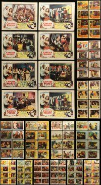 4h095 LOT OF 152 LOBBY CARDS '50s-60s complete sets of 8 cards from 19 different movies!