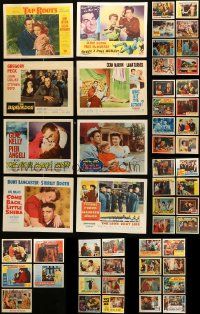 4h112 LOT OF 53 LOBBY CARDS '50s-60s great scenes from a variety of different movies!