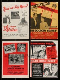 4h002 LOT OF 14 ENGLISH EXHIBITOR MAGAZINE PAGES '28-29 Ben Turpin, Harry Langdon, Doctor's Secret
