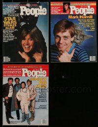 4h219 LOT OF 3 PEOPLE MAGAZINES WITH STAR WARS COVERS '70s-80s Hamill, Fisher, Ford & Billy Dee!