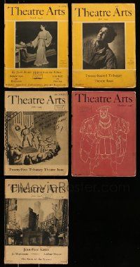 4h200 LOT OF 5 THEATRE ARTS MAGAZINES '40s filled with great images & information!