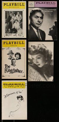 4h286 LOT OF 5 CLAUDETTE COLBERT PLAYBILLS '50s-80s Marriage-Go-Round, Kingfisher & more!