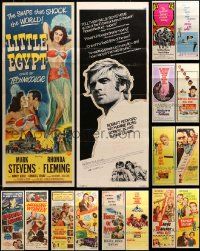 4h507 LOT OF 18 FORMERLY FOLDED INSERTS '50s-70s great images from a variety of different movies!