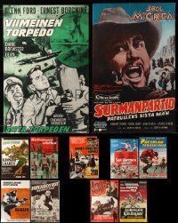 4h433 LOT OF 11 UNFOLDED AND FORMERLY FOLDED FINNISH POSTERS '50s-70s from a variety of movies!