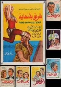4h429 LOT OF 10 FORMERLY FOLDED EGYPTIAN POSTERS '60s a variety of movie images!