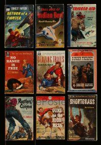 4h030 LOT OF 9 WESTERN PAPERBACK BOOKS '40s-50s cool cowboy stories with great cover art!