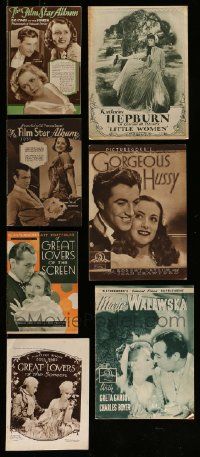 4h192 LOT OF 7 ENGLISH MOVIE MAGAZINE SUPPLEMENTS '20s-30s Little Women, Gorgeous Hussy & more!
